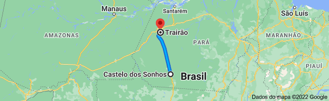 6 h 39 min (469,8 km) via BR-163