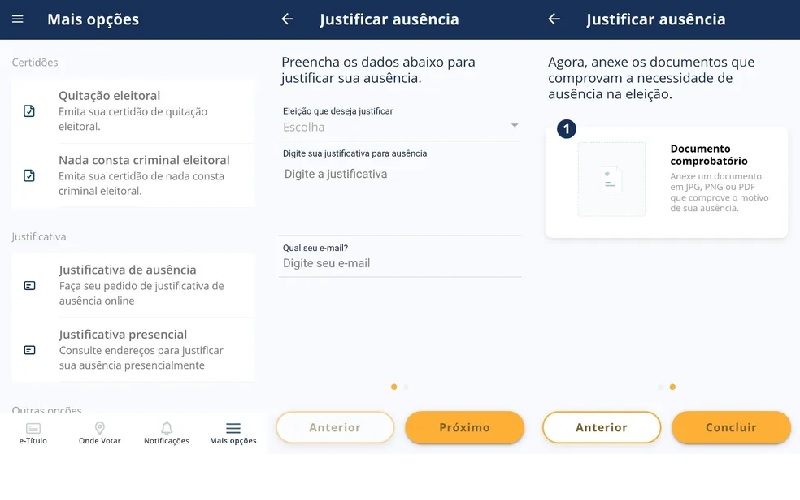 Como justificar o voto pelo e-Título — Foto: Reprodução/e-Título